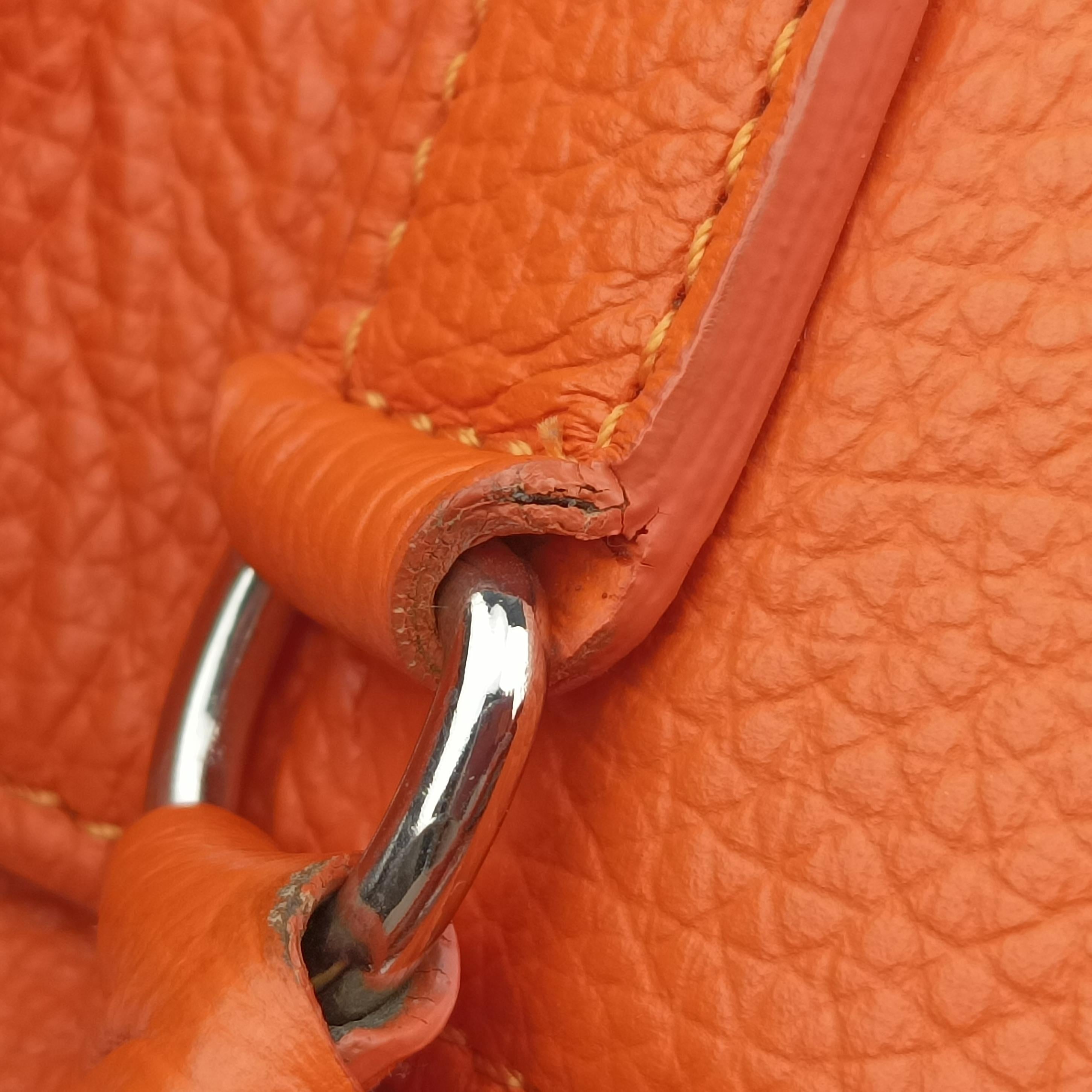 Pre-owned VERSACE Salvatore Ferragamo Orange leather  shoulderbag | stylenewstar