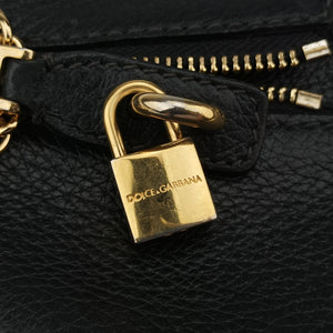 Pre-owned Dolce & Gabbana Bolsa Tiracolo Micol Marrom Black Leather  shoulderbag | stylenewstar