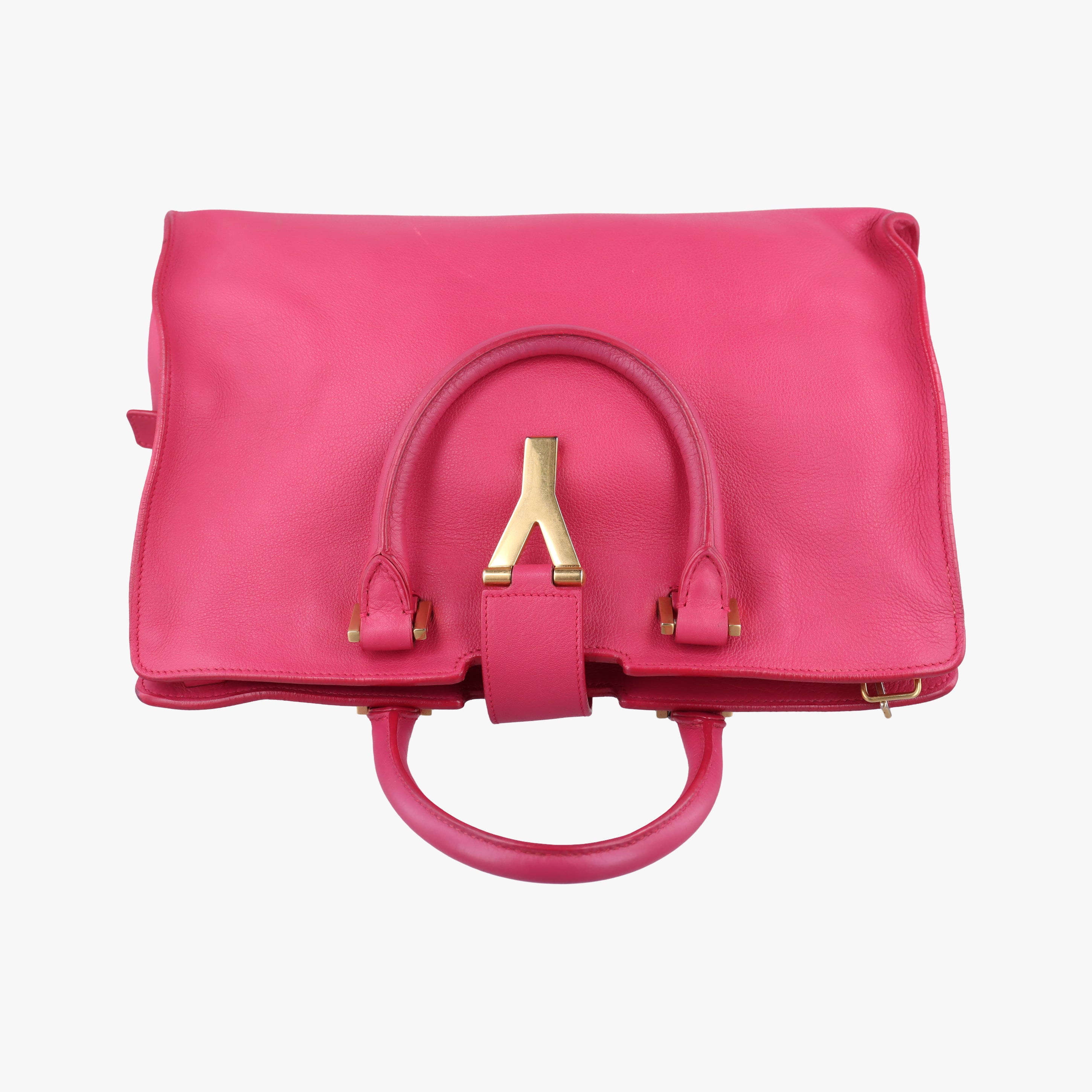 Pre-owned Yves Saint Laurent Y Ligne Petit Cabas Pink Leather 311210 shoulderbag | stylenewstar