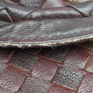 Pre-owned Bottega Veneta Intrecciato Brown×burgundy×red lambskin  handbag | stylenewstar