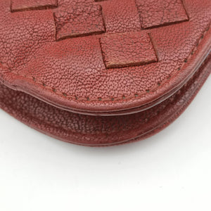 Pre-owned Bottega Veneta Intrecciato Brown×burgundy×red lambskin  handbag | stylenewstar