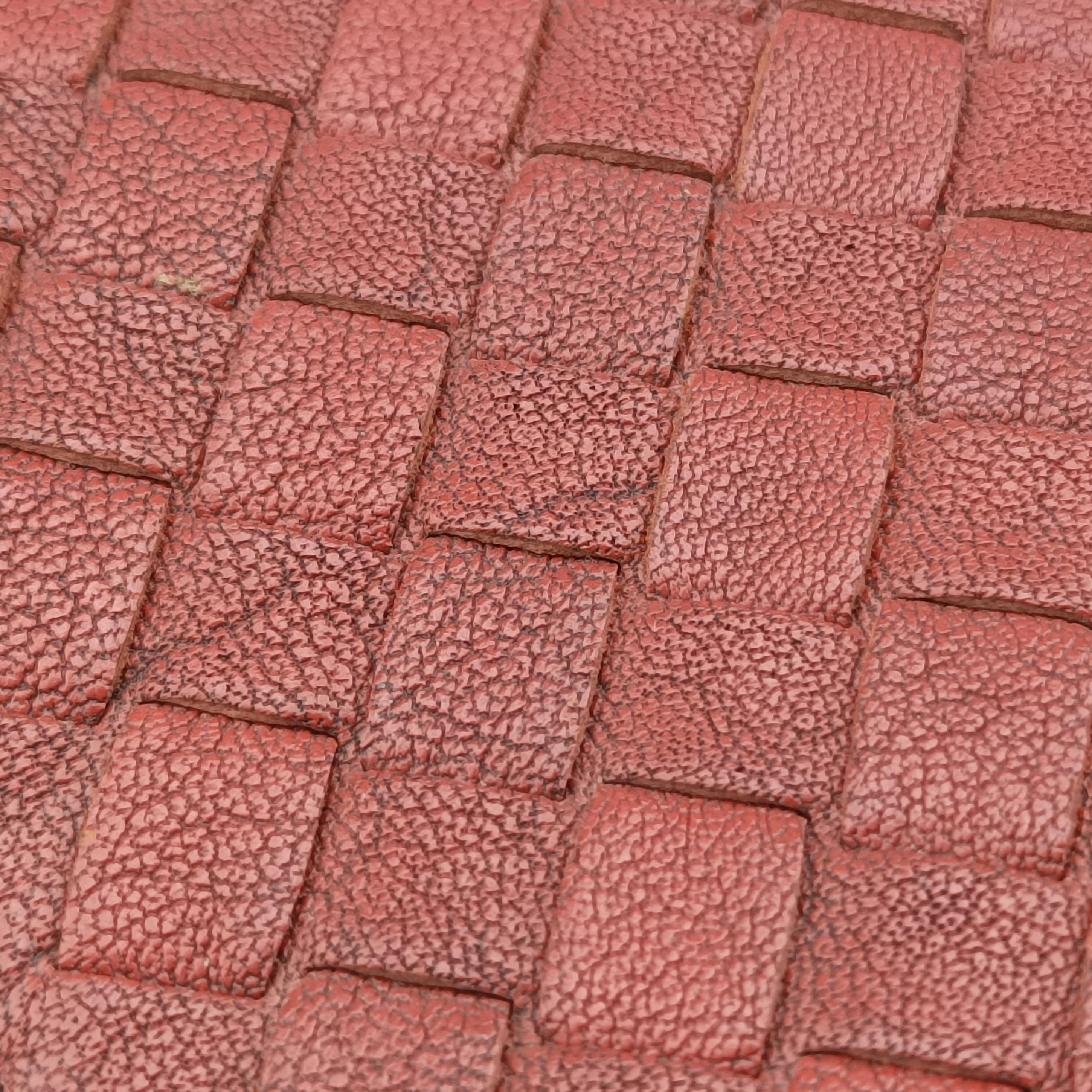 Pre-owned Bottega Veneta Intrecciato Brown×burgundy×red lambskin  handbag | stylenewstar