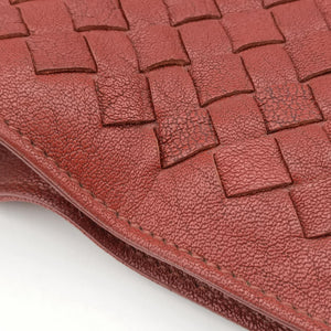 Pre-owned Bottega Veneta Intrecciato Brown×burgundy×red lambskin  handbag | stylenewstar