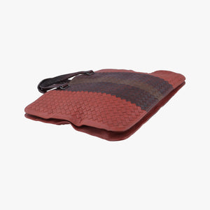 Pre-owned Bottega Veneta Intrecciato Brown×burgundy×red lambskin  handbag | stylenewstar