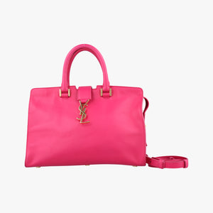 Pre-owned Yves Saint Laurent BABY CABAS Pink Leather 394461 shoulderbag | stylenewstar