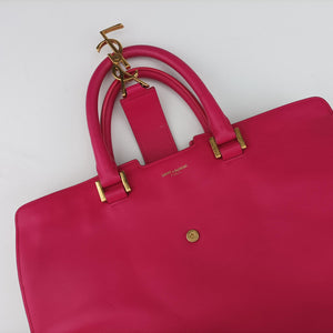 Pre-owned Yves Saint Laurent BABY CABAS Pink Leather 394461 shoulderbag | stylenewstar