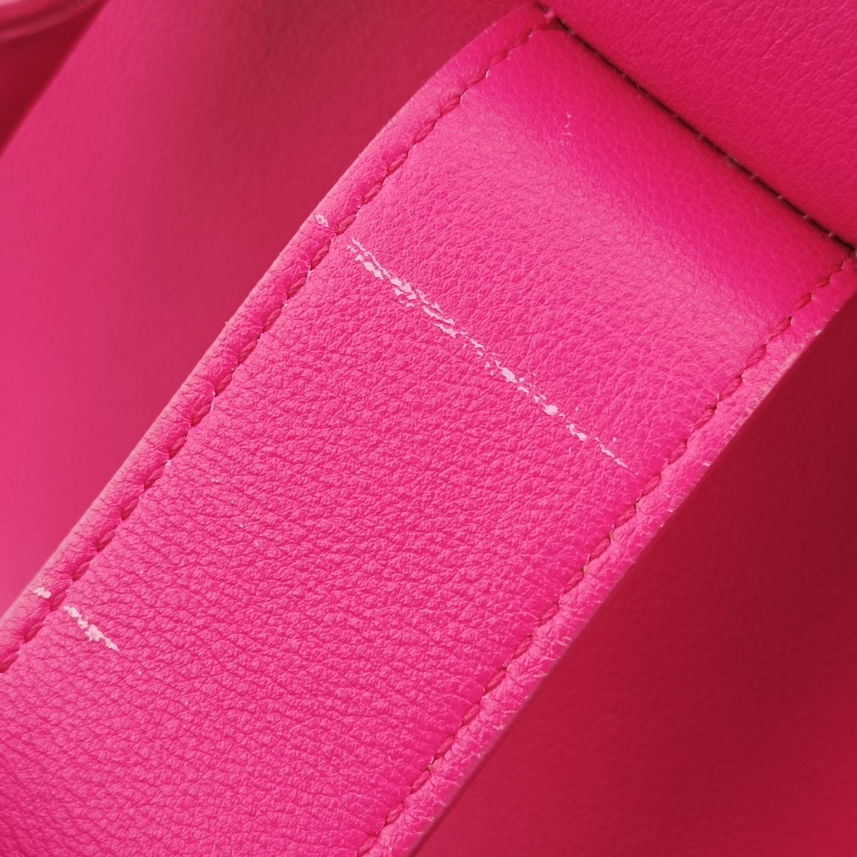 Pre-owned Yves Saint Laurent BABY CABAS Pink Leather 394461 shoulderbag | stylenewstar