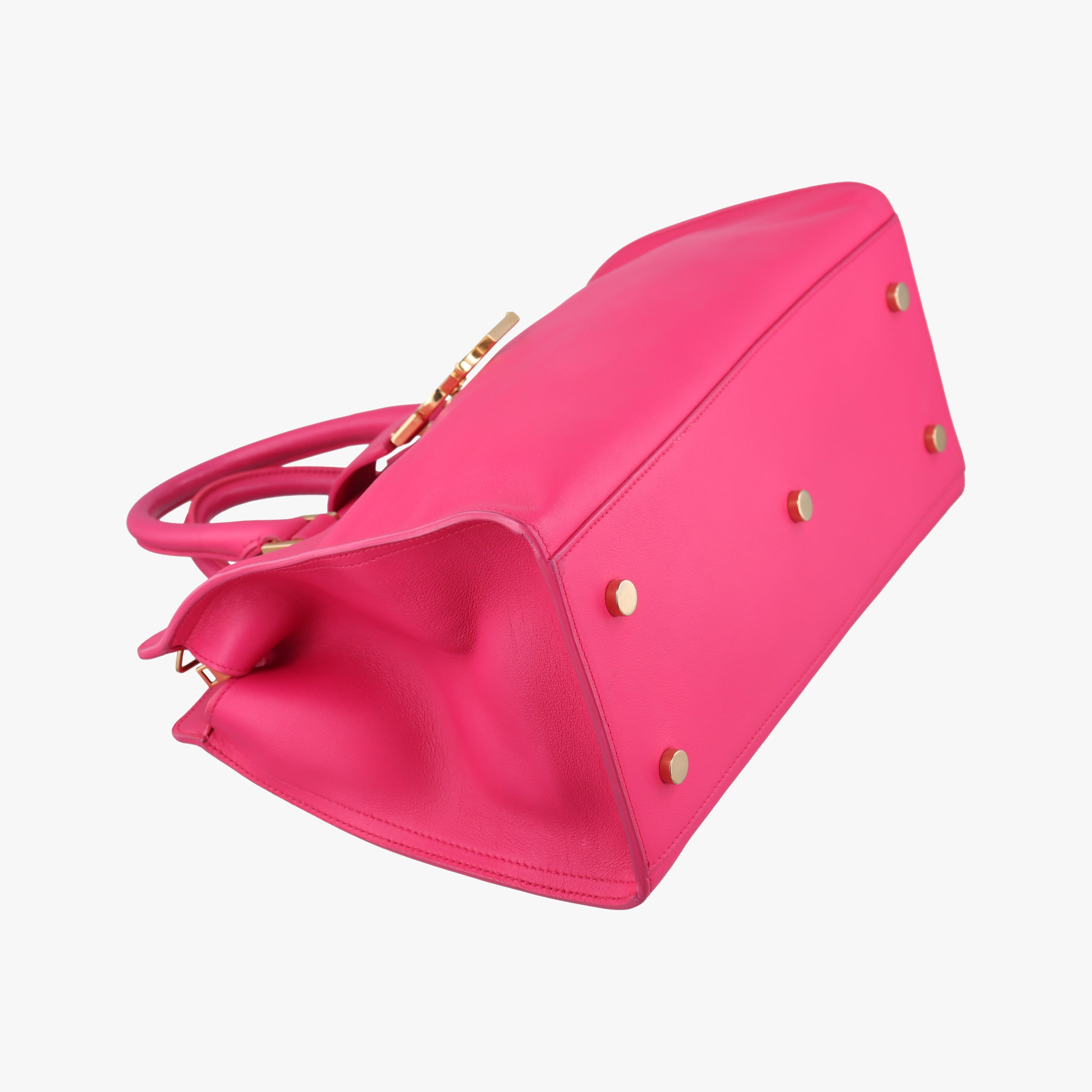 Pre-owned Yves Saint Laurent BABY CABAS Pink Leather 394461 shoulderbag | stylenewstar