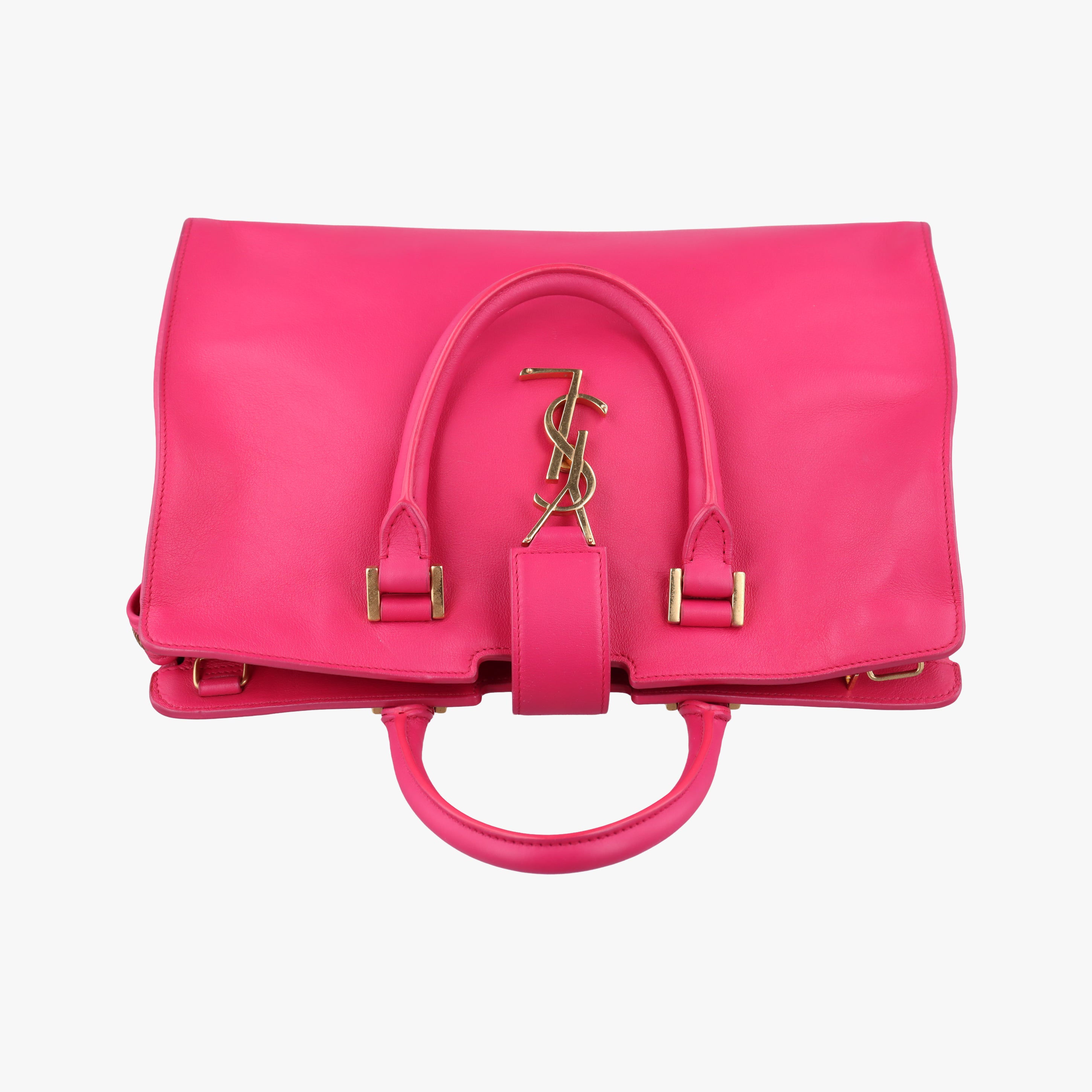 Pre-owned Yves Saint Laurent BABY CABAS Pink Leather 394461 shoulderbag | stylenewstar