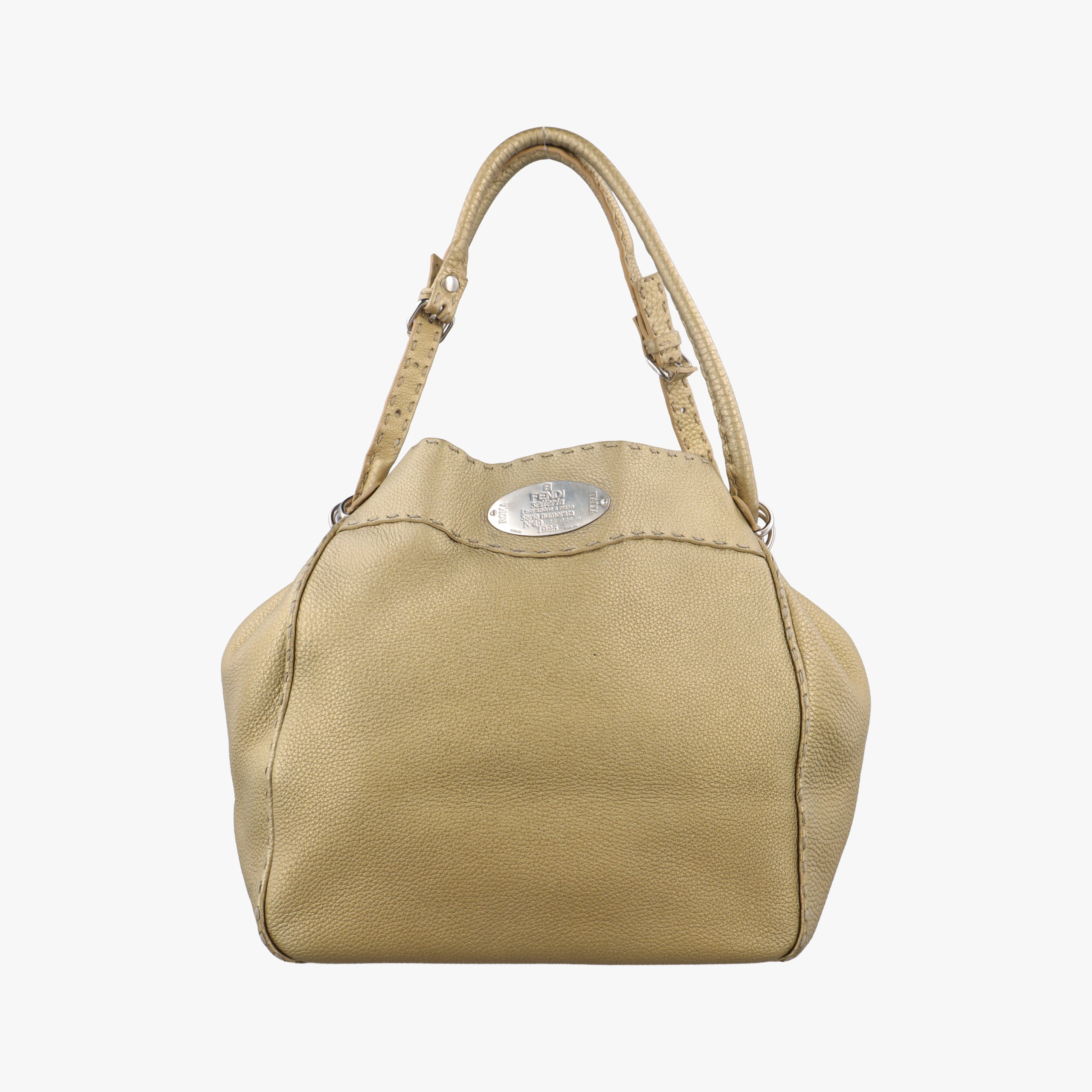 Pre-owned Fendi Selleria Golden Leather 8BR489 shoulderbag | stylenewstar