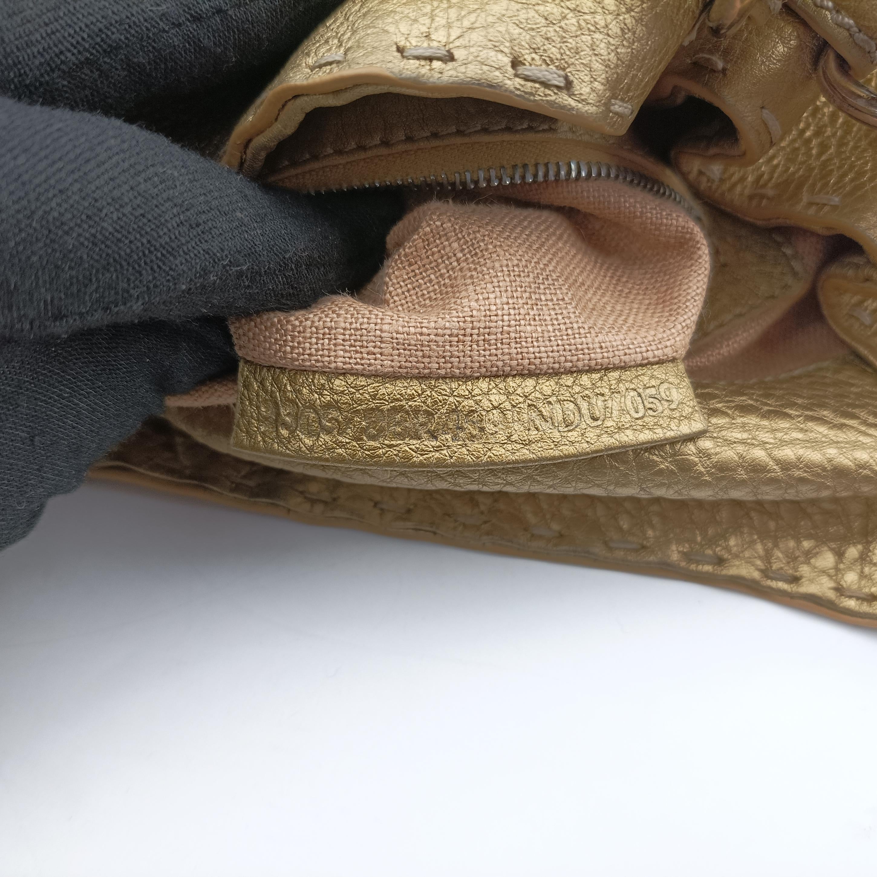 Pre-owned Fendi Selleria Golden Leather 8BR489 shoulderbag | stylenewstar