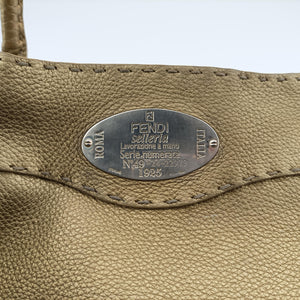 Pre-owned Fendi Selleria Golden Leather 8BR489 shoulderbag | stylenewstar