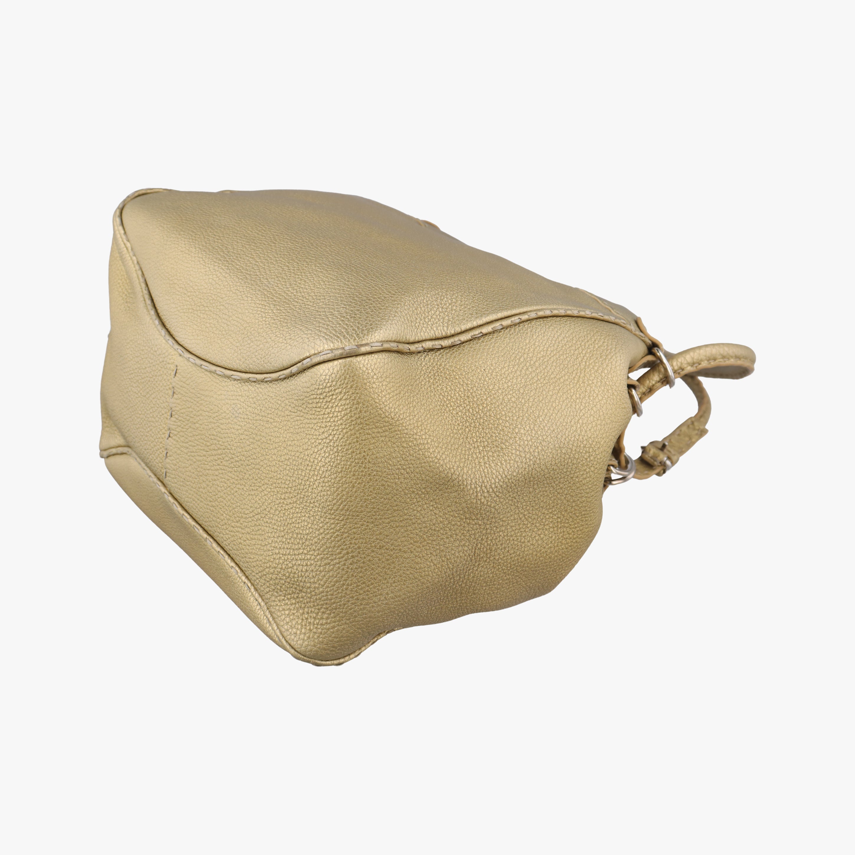 Pre-owned Fendi Selleria Golden Leather 8BR489 shoulderbag | stylenewstar