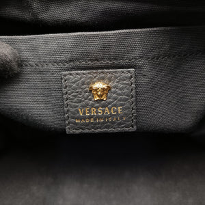 Secondhand VERSACE La Medusa Palazzo bowling Black Leather  shoulderbag | stylenewstar