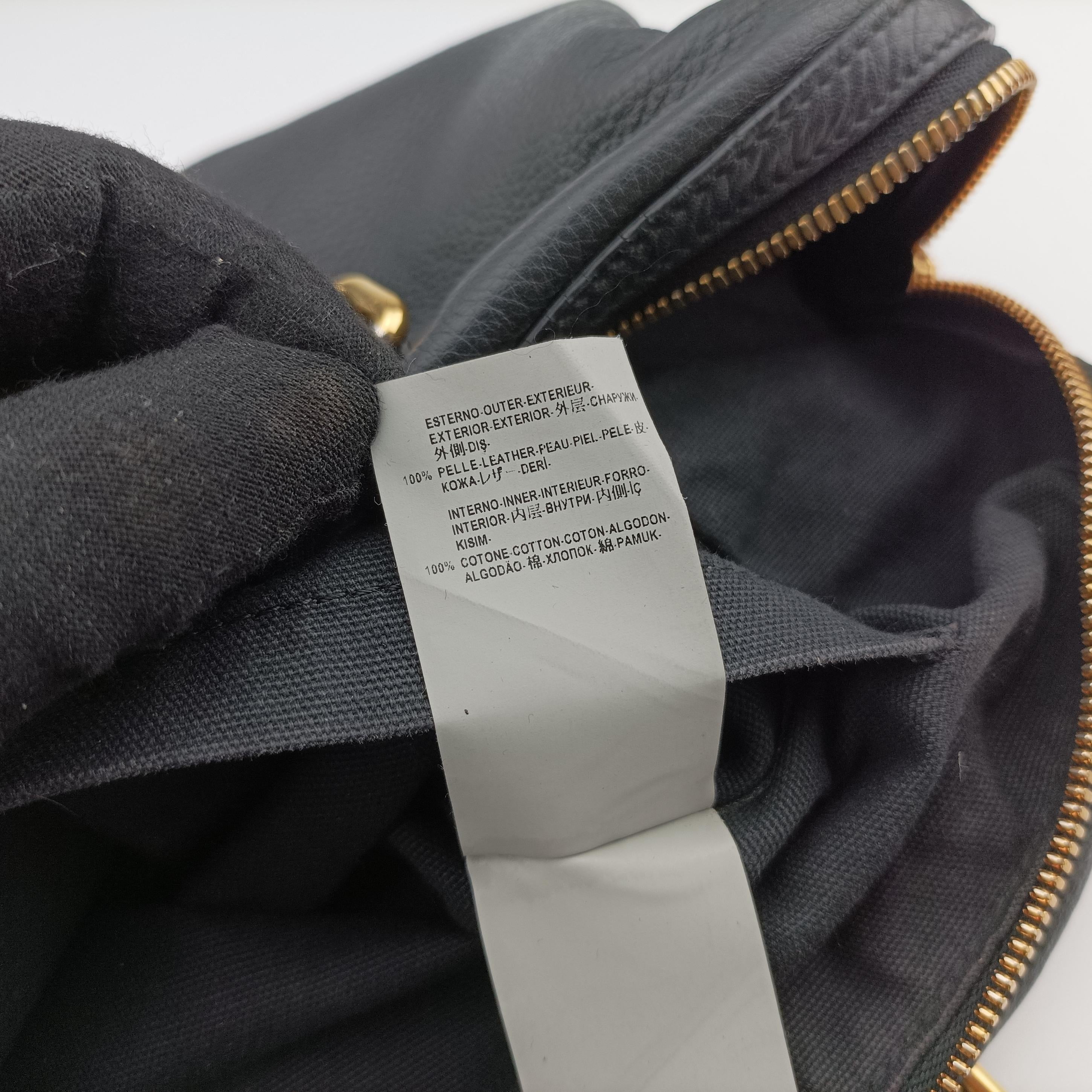 Secondhand VERSACE La Medusa Palazzo bowling Black Leather  shoulderbag | stylenewstar