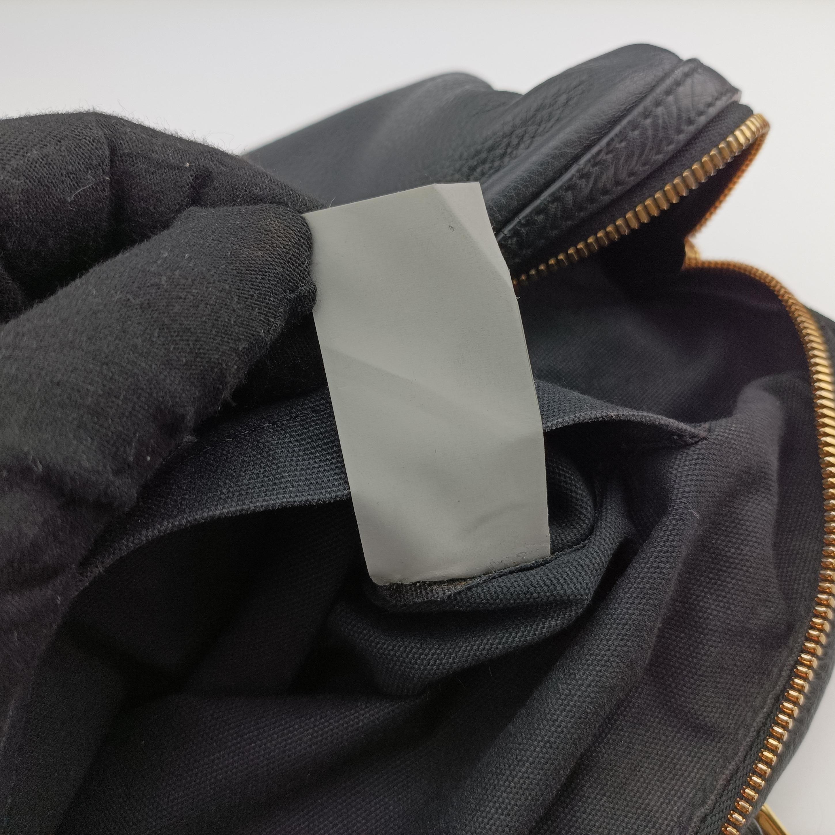 Secondhand VERSACE La Medusa Palazzo bowling Black Leather  shoulderbag | stylenewstar