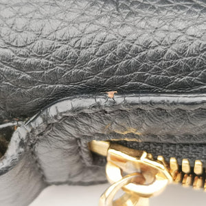 Secondhand VERSACE La Medusa Palazzo bowling Black Leather  shoulderbag | stylenewstar