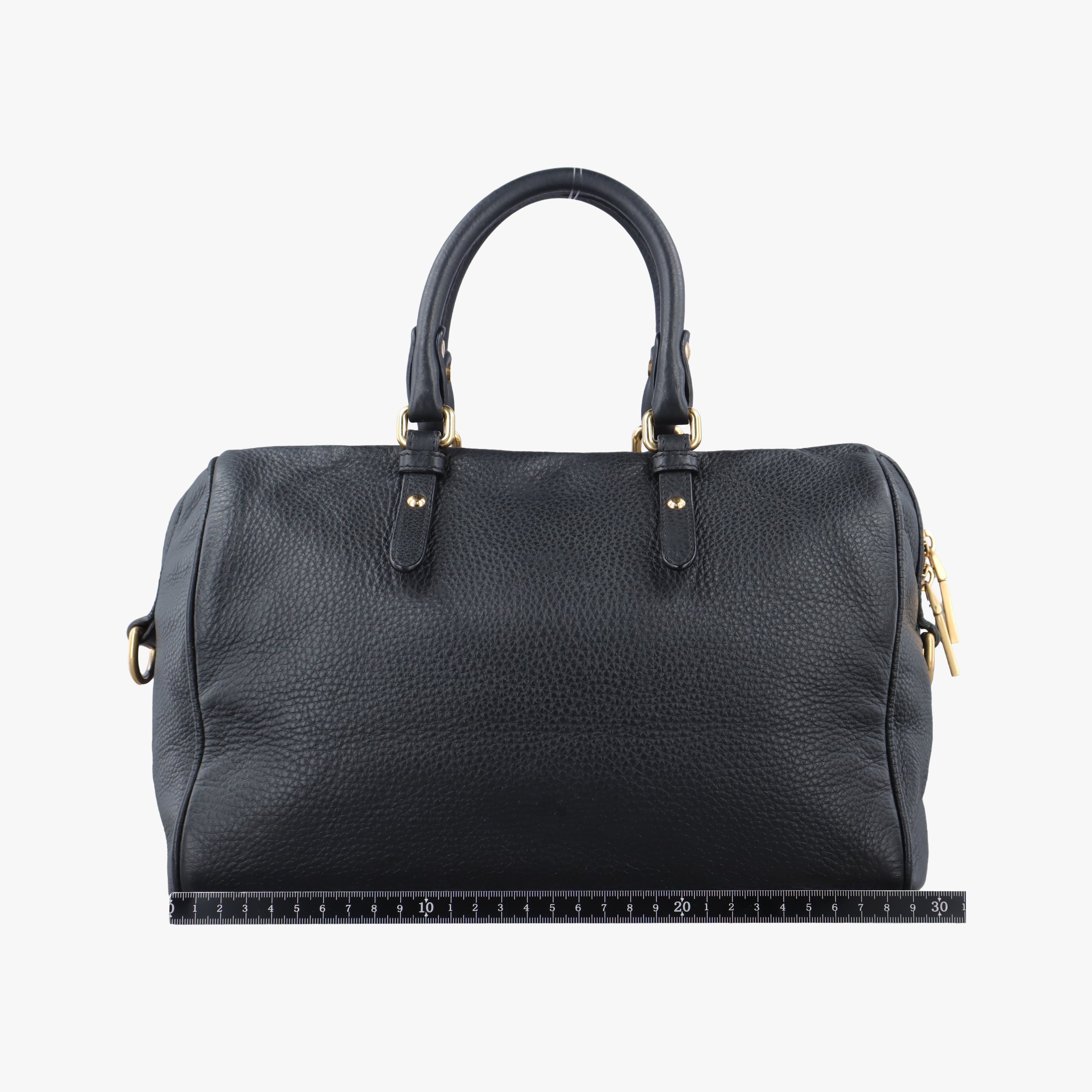 Secondhand VERSACE La Medusa Palazzo bowling Black Leather  shoulderbag | stylenewstar