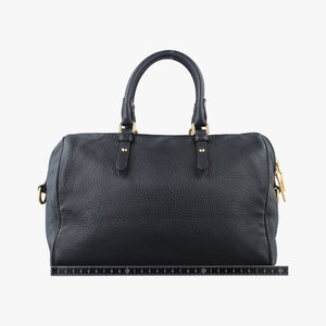 Secondhand VERSACE La Medusa Palazzo bowling Black Leather  shoulderbag | stylenewstar