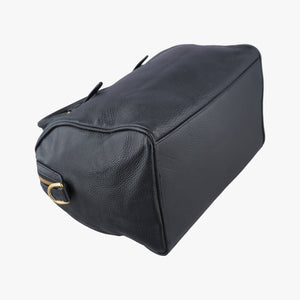 Secondhand VERSACE La Medusa Palazzo bowling Black Leather  shoulderbag | stylenewstar