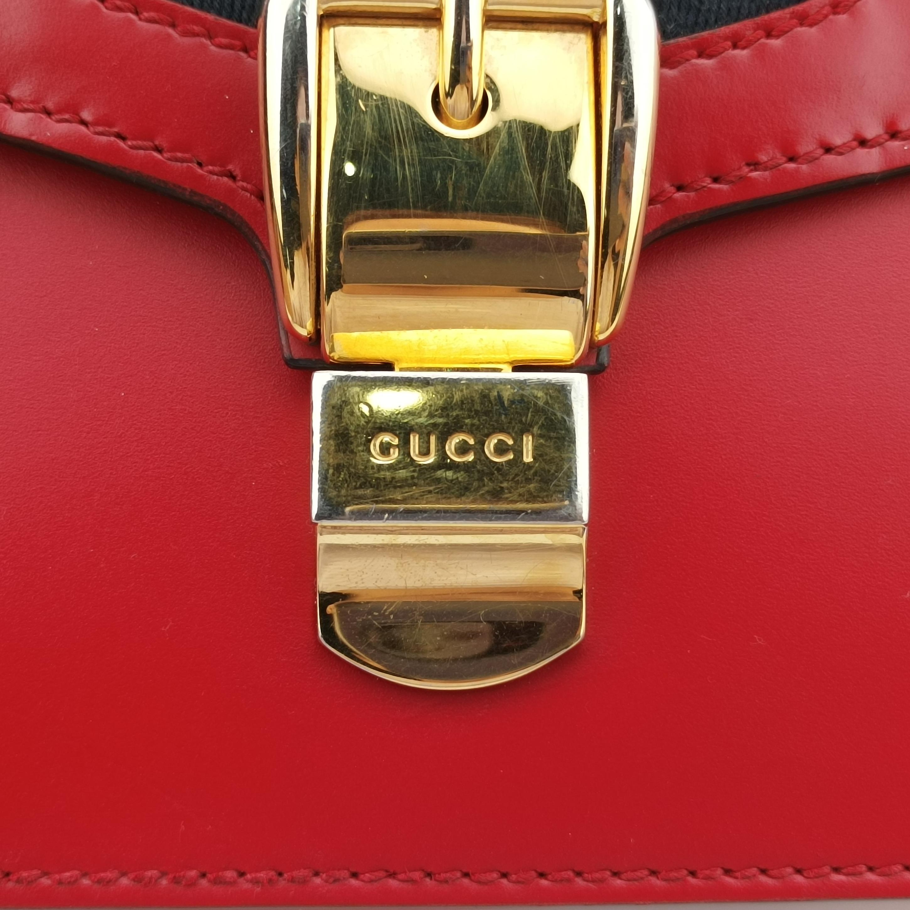 Secondhand Gucci Sylvie Red×navy Leather 421882 shoulderbag | stylenewstar