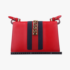 Secondhand Gucci Sylvie Red×navy Leather 421882 shoulderbag | stylenewstar