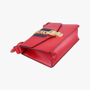 Secondhand Gucci Sylvie Red×navy Leather 421882 shoulderbag | stylenewstar