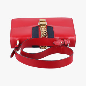 Secondhand Gucci Sylvie Red×navy Leather 421882 shoulderbag | stylenewstar