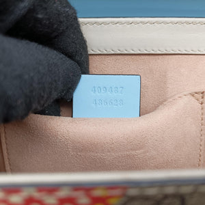 Pre-owned Gucci Padlock Beige x Blue x Multicolor PVC coated canvas 409487 shoulderbag | stylenewstar