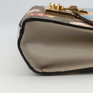 Pre-owned Gucci Padlock Beige x Blue x Multicolor PVC coated canvas 409487 shoulderbag | stylenewstar