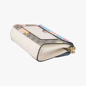 Pre-owned Gucci Padlock Beige x Blue x Multicolor PVC coated canvas 409487 shoulderbag | stylenewstar