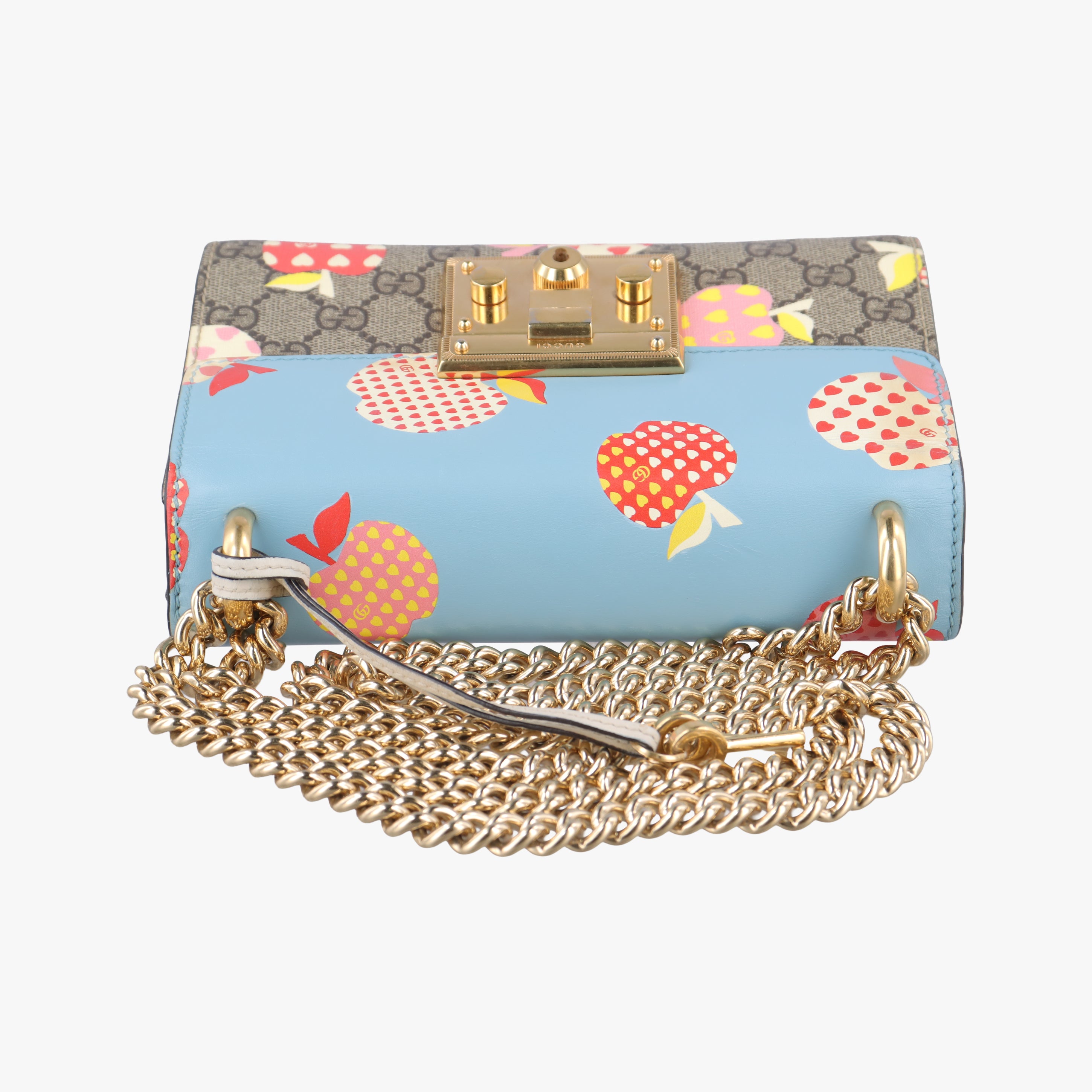 Pre-owned Gucci Padlock Beige x Blue x Multicolor PVC coated canvas 409487 shoulderbag | stylenewstar
