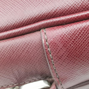 Pre-owned Prada Business Briefcase Burgundy SAFFIANO Leather 2VE011 handbag | stylenewstar