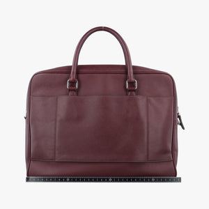 Pre-owned Prada Business Briefcase Burgundy SAFFIANO Leather 2VE011 handbag | stylenewstar