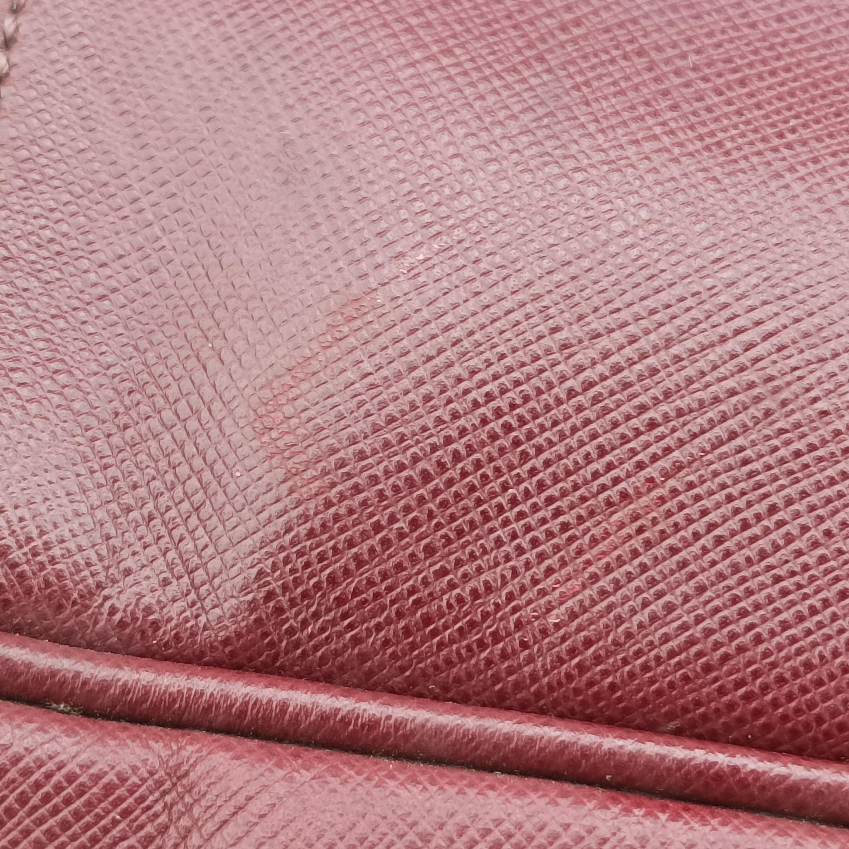 Pre-owned Prada Business Briefcase Burgundy SAFFIANO Leather 2VE011 handbag | stylenewstar