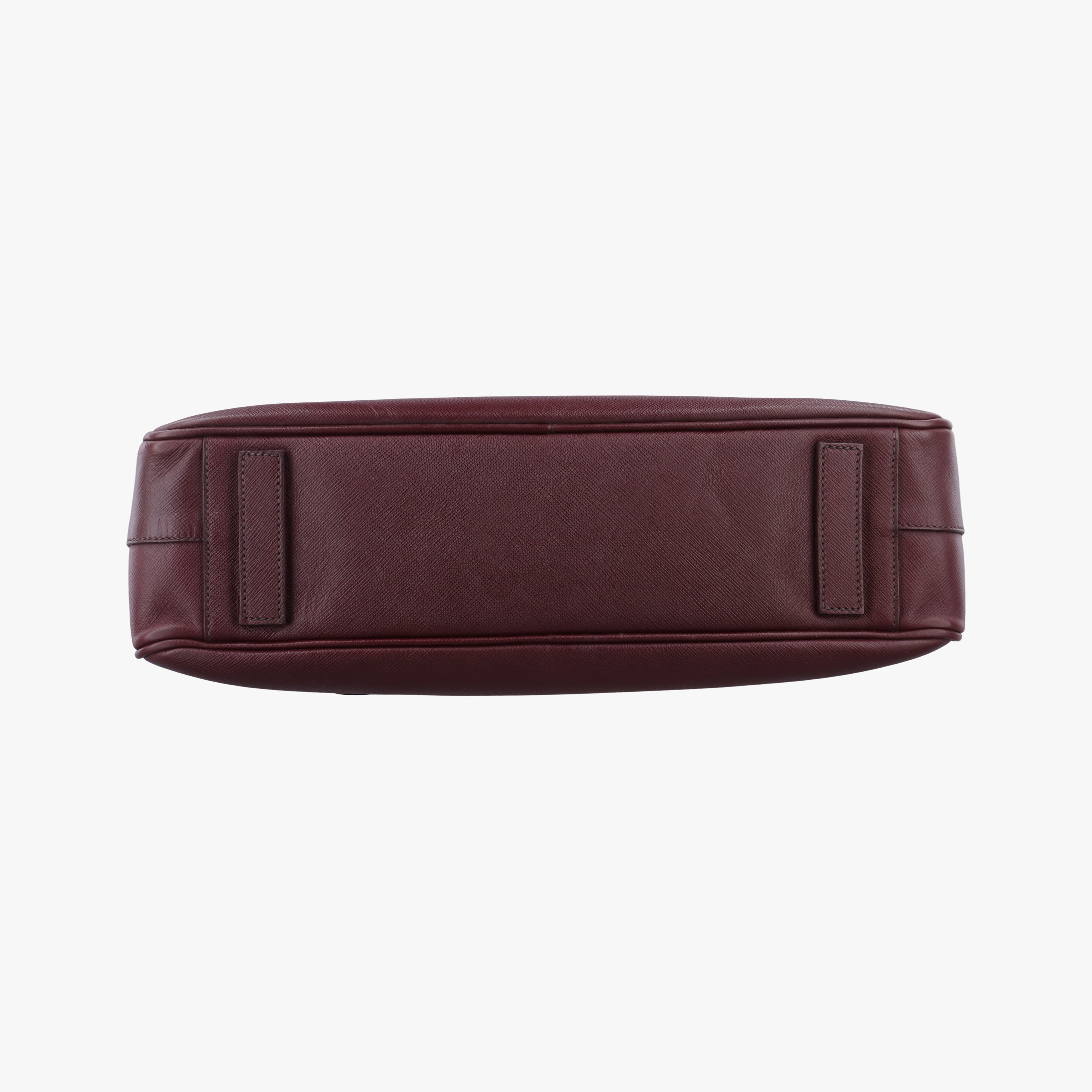 Pre-owned Prada Business Briefcase Burgundy SAFFIANO Leather 2VE011 handbag | stylenewstar