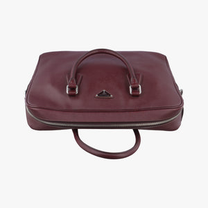 Pre-owned Prada Business Briefcase Burgundy SAFFIANO Leather 2VE011 handbag | stylenewstar