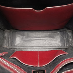 Pre-owned Prada Business Briefcase Burgundy SAFFIANO Leather 2VE011 handbag | stylenewstar