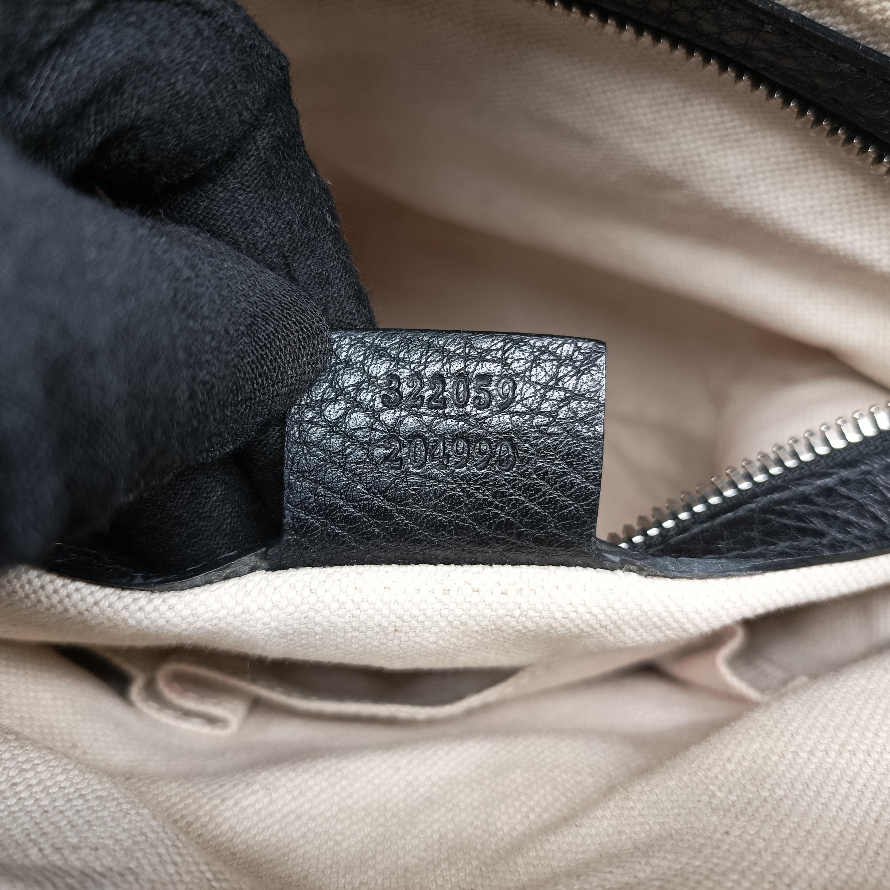 Pre-owned Gucci Interlocking G Logo Soho Messenger Black Leather 322059 shoulderbag | stylenewstar