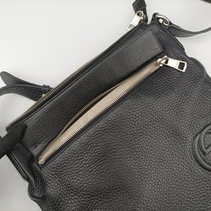 Pre-owned Gucci Interlocking G Logo Soho Messenger Black Leather 322059 shoulderbag | stylenewstar