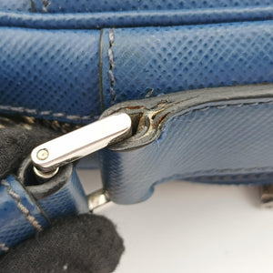 Pre-owned Prada NERO Blue SAFFIANO leather VA1066 shoulderbag | stylenewstar