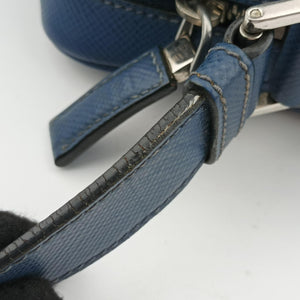 Pre-owned Prada NERO Blue SAFFIANO leather VA1066 shoulderbag | stylenewstar