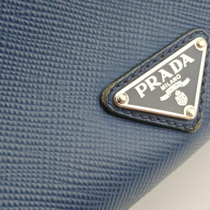 Pre-owned Prada NERO Blue SAFFIANO leather VA1066 shoulderbag | stylenewstar