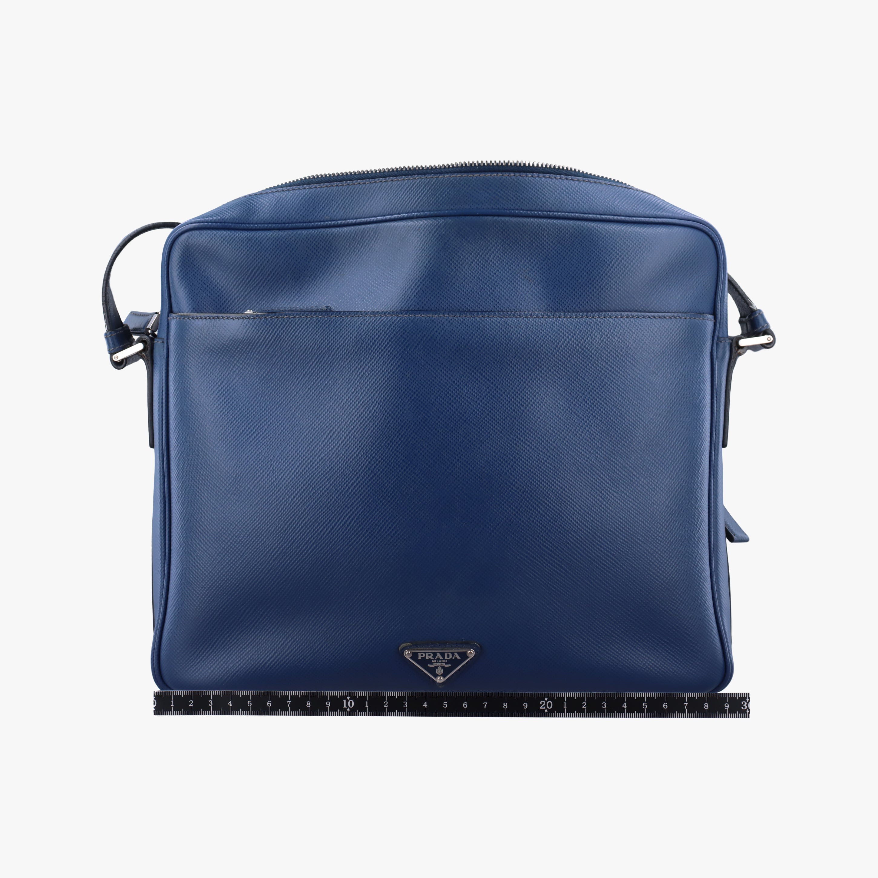 Pre-owned Prada NERO Blue SAFFIANO leather VA1066 shoulderbag | stylenewstar