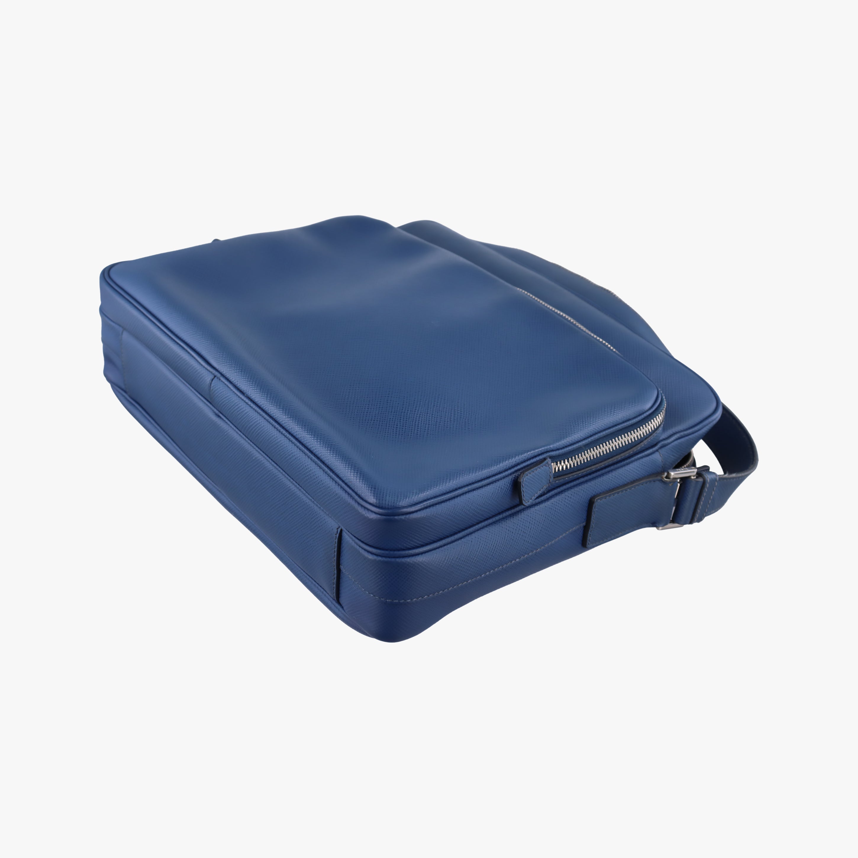 Pre-owned Prada NERO Blue SAFFIANO leather VA1066 shoulderbag | stylenewstar