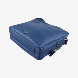 Pre-owned Prada NERO Blue SAFFIANO leather VA1066 shoulderbag | stylenewstar