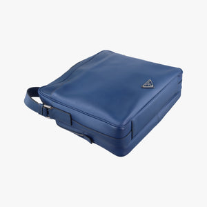 Pre-owned Prada NERO Blue SAFFIANO leather VA1066 shoulderbag | stylenewstar