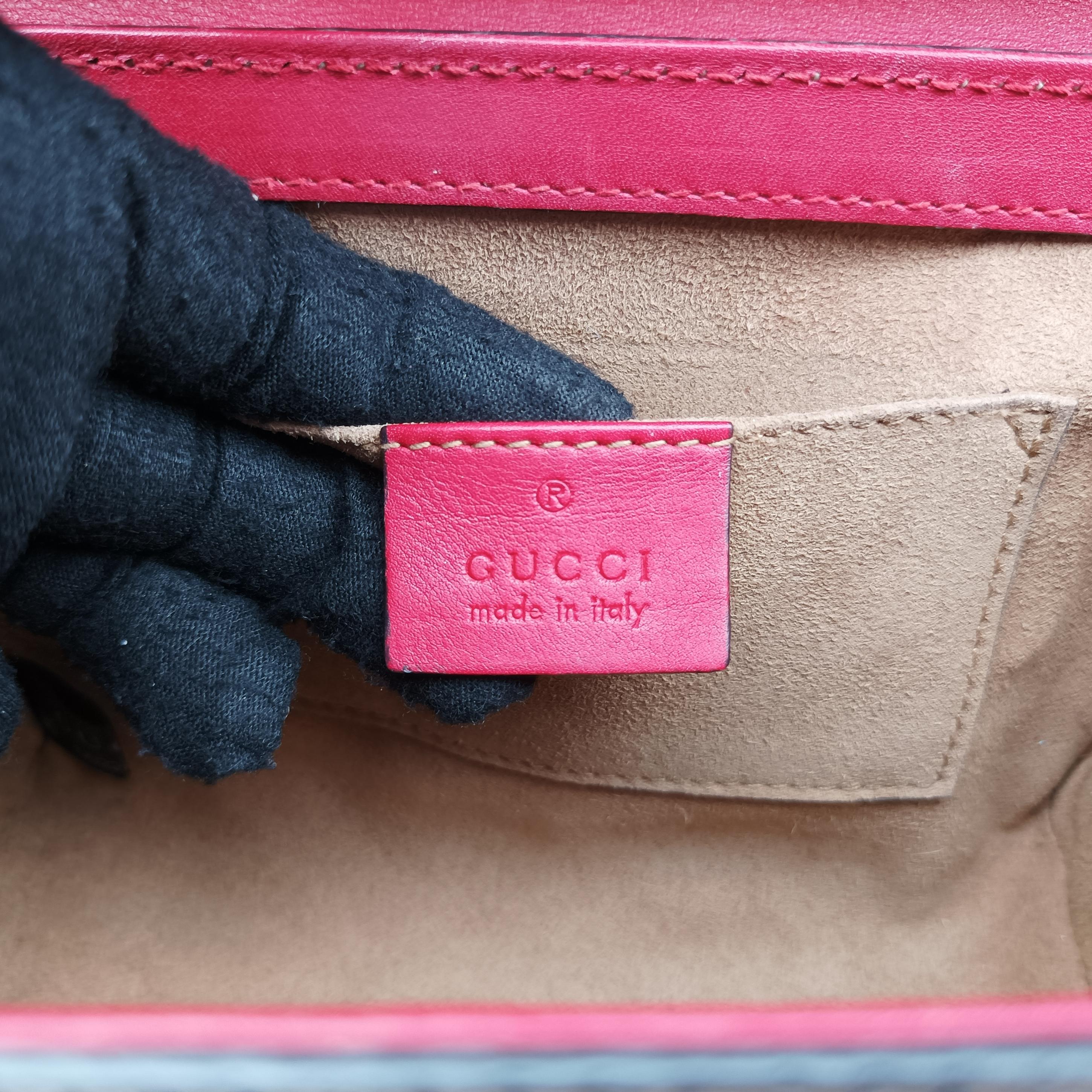 Pre-owned Gucci Padlock beige×red×pink PVC coated canvas×Leather 409487 shoulderbag | stylenewstar