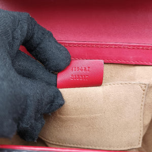 Pre-owned Gucci Padlock beige×red×pink PVC coated canvas×Leather 409487 shoulderbag | stylenewstar