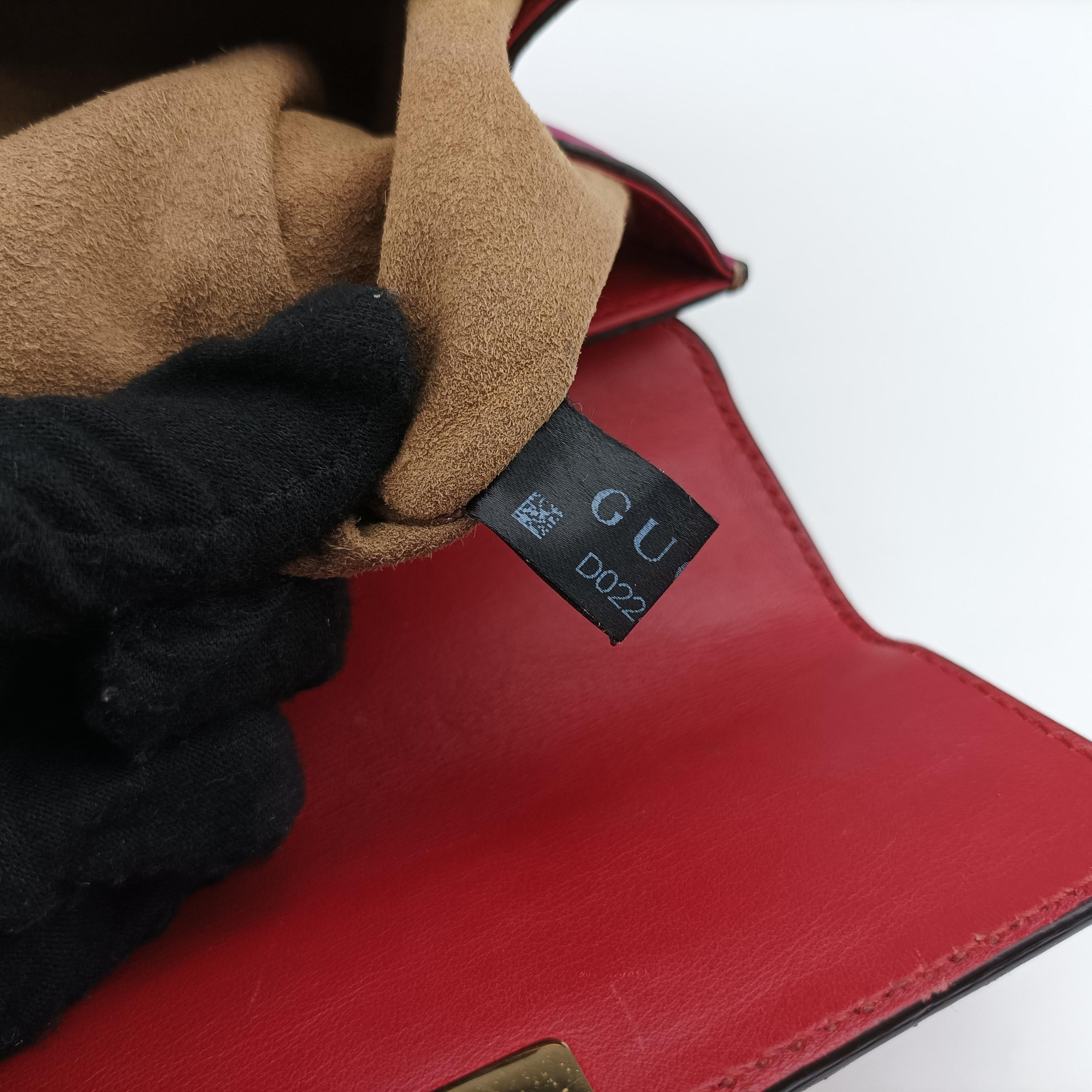 Pre-owned Gucci Padlock beige×red×pink PVC coated canvas×Leather 409487 shoulderbag | stylenewstar